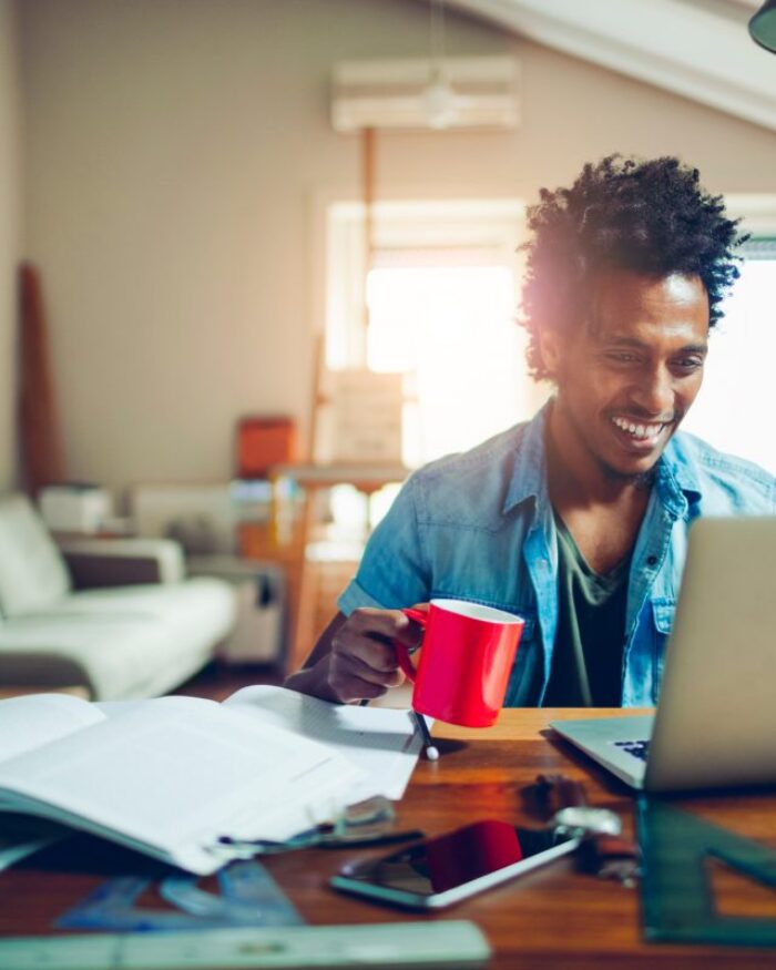 man with laptop